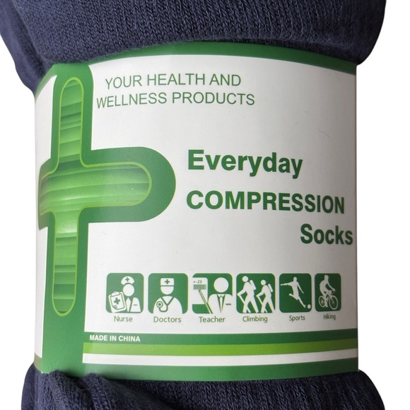 Everyday Compression Socks 3 Pairs Bamboo Co. 10-13 Navy Knee High NEW - Picture 3 of 5